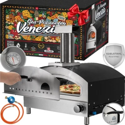 Pizzaofen Gasofen Pizzabackofen Ofen Backofen Edelstahlofen Pizzastein Venezia - Bild 1 von 4