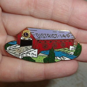 Lions Club Pin - Covered Bridge - District 14-P - Picture 1 of 2