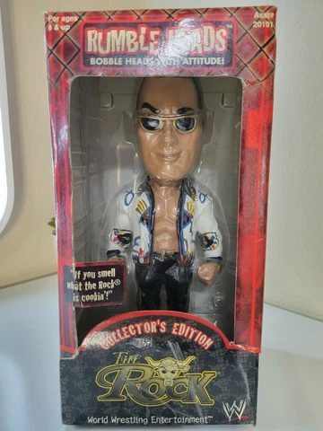 Vintage WWE THE ROCK RUMBLE BOBBLE HEAD COLLECTORS EDITION Cover