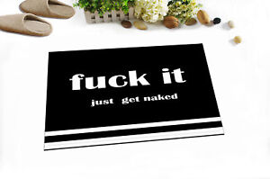 Funny White Font Non-skid Office Kitchen Room Bath Mat Carpet Floor Area Rugs