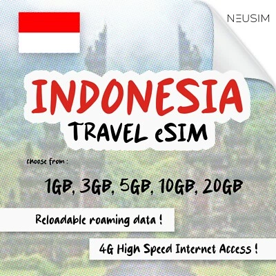 NeuSIM Indonesia eSIM 1-3GB Data | Same Day DELIVERY! - Image 1 of 2