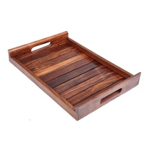 Wooden Serving Tray Rosewood, Wooden Tray and Platters, Rustic Nesting Trays - Picture 1 of 9