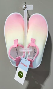 Cat & Jack Lake Little Girls' Size 11 Pink & Yellow Ombré Slip On Water Shoes - Picture 1 of 5