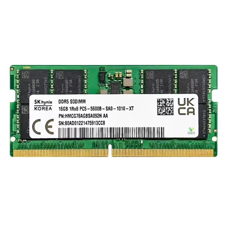 New SKHynix 16GB DDR5 5600MHz PC5-44800 262-Pins 1RX8 Laptop SODIMM Memory Ram - Image 1 of 4