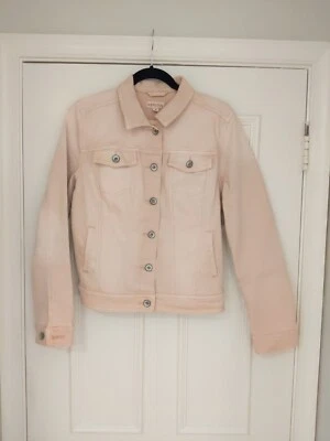 Chaqueta de mezclilla MERONA rosa polvoriento elástica bolsillos desgastados botón para mujer mediana Foto 1 de 4