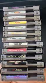 Lot Of 13 Original NES Game Cartridges - Contra, Super Mario, Dr. Mario, Tetris