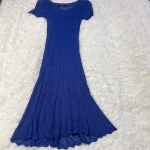Vestido Suéter Lauren Ralph Lauren Polo L Pointelle Tejido Azul - Imagen 1 de 7