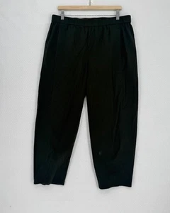Eileen Fisher Damen grün Bio Baumwolle strukturiert weites Bein Crop Hose Gr. L - Bild 1 von 6