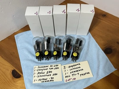 5 个 GLOBE 管 80/180/280/380 雕刻古董 Perryman Silvertone M&W 测试 TV7 — 第 1/4 张图片