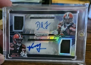 Prizm Pairs Duke Johnson/Vince Mayle 2015 parche doble automático 17/99 - Browns - Imagen 1 de 4
