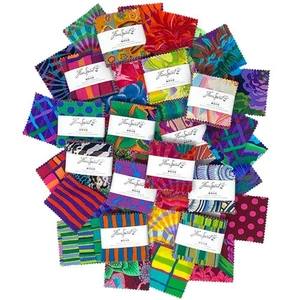 KAFFE FASSETT ~ 2.5" Mini Charm Pack ~ 42 Square Fabric Pieces ~Variety Colors - Picture 1 of 2
