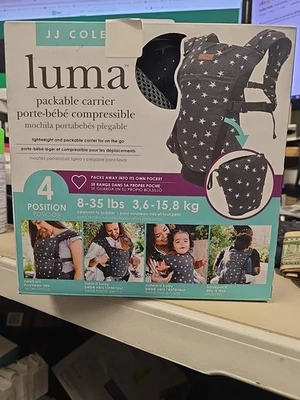 JJ Cole Luma Packable Carrier – 4 -Position Baby Carrier - Compact Travel Bag - Image 1 of 4