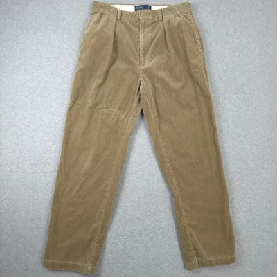 Vintage Polo Ralph Lauren Pants Mens 34x32 Corduroy Pleated Andrew Trousers - Image 1 of 4