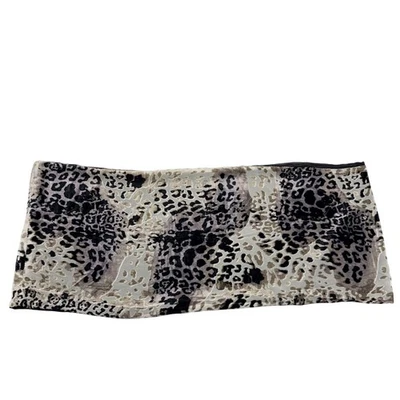 Шарф Joan Rivers леопардовый анималистический принт шифоновый бархатный Infinity с подкладкой светло-черный - Изображение 1 из 4