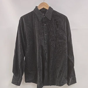 Camisa polo club Beverly Hills para hombre talla XL abotonada manga larga negra a rayas - Imagen 1 de 10