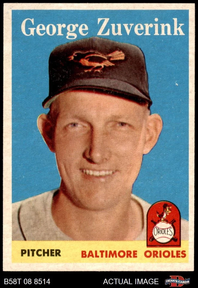 1958 Topps #6 George Zuverink Orioles 8 - NM/MT - Image 1 of 1