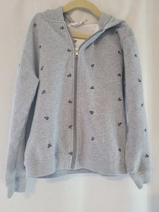 Bonpoint Gray Unisex Cotton Hoodie Jacket With Cherries & Metalic Threads 10yrs - Picture 1 of 4