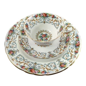 Royal Tuscan ORLEANS Trio Fine Bone China Teetasse Untertasse & Lunch-/Dessertteller - Bild 1 von 12