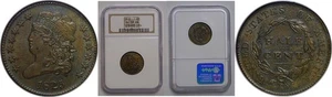 1825 Half Cent   NGC AU-58 - Picture 1 of 3
