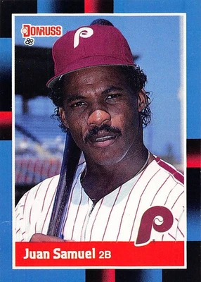 Juan Samuel 1988 Donruss 288a Philadelphia Phillies Baseball Card - Image 1 of 2