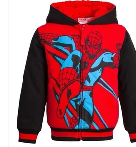 NWT Marvel Spider-Man Plush lining Zipper Hoodie Warm Cozy Pockets 5T - Picture 1 of 2
