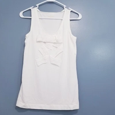 Blusa blanca sin mangas con lazo Kate Spade para mujer talla pequeña mezcla de algodón  Foto 1 de 4