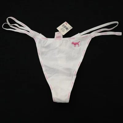NEW Victoria's Secret VTG PINK Double String V-String Thong Panty LARGE - Image 1 of 4