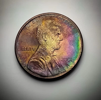 GEM DDO RAINBOW TONE: 2001 D Lincoln Memorial DDR Massive Doubling_Images 3-6 - Image 1 of 4
