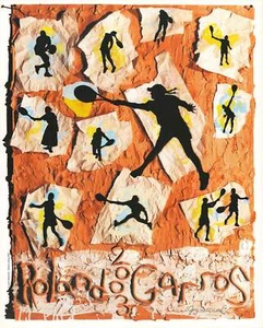JANE HAMMOND Roland Garros French Open 28.75" x 23.25" Poster 2003 Contemporary - Picture 1 of 4