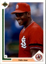 1991 Upper Deck St. Louis Cardinals Baseball Card #387 Felix Jose
