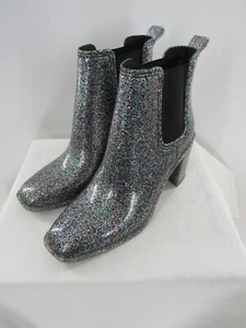 Jeffrey Campbell Women's Hurricane Glitter Heeled Chelsea Rain Boots Size 9 - Picture 1 of 4