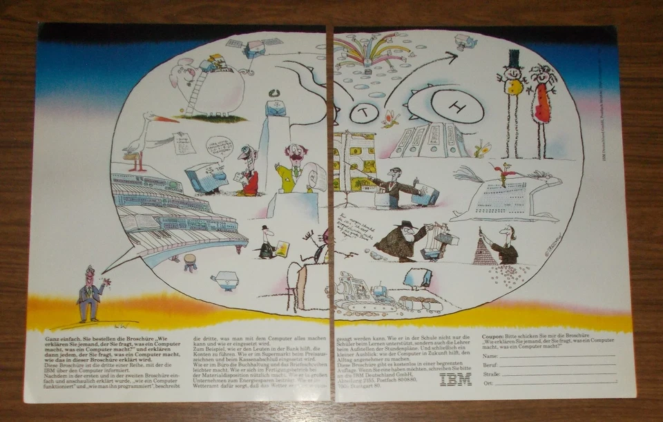 Seltene Werbung IBM - Was macht ein Computer? Comic Werbecomic 1984 - Bild 1 von 1