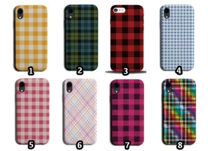 Funda protectora de franela para teléfono con diseño de guinga y tartán a cuadros roja negra estilo - Imagen 1 de 1
