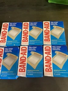 Band-Aid Tru-Stay Sheer Large Adhesive Sterile Pads 10 Bandages Per Box 6 Pk New - Picture 1 of 3