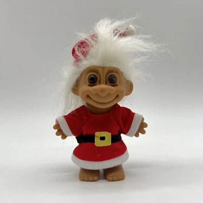 Muñeco Troll Navidad Papá Noel Russ con Traje Rojo y Blanco Vacaciones Años 90 Foto 1 de 4