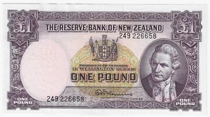 New Zealand 1 Pound, 1956-1967,  (P-159d) EF+ - Picture 1 of 2