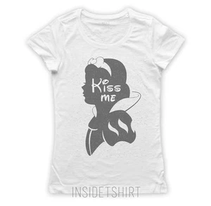 MAGLIETTA BIANCANEVE maglia donna kiss me princess Snow White T-SHIRT GIRL - Picture 1 of 1