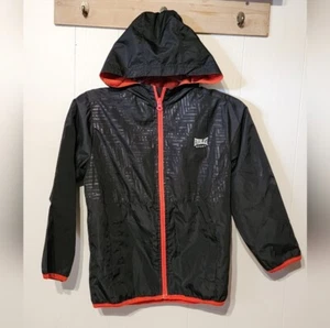 Everlast Sport Youth Jacket Small 6 7 Lightweight Windbreaker Black Hooded A956 - Picture 1 of 6