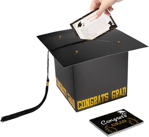 2025 Graduation Card Box with 50Pcs Graduation Cards Graduation Cap Card Box Gra - Picture 1 of 6