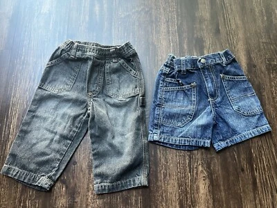 Greendog Jeans & Shorts Baby Size 12 Months Blue Denim 2 Pc LOT Vintage Macy’s - Image 1 of 4