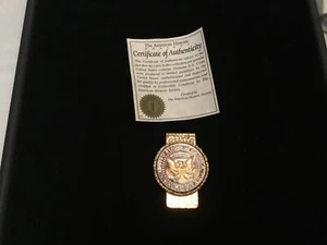 American Historic Society Half Dollar Money Clip w/ COA and Gold highlights - Picture 1 of 4