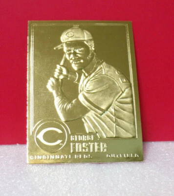 Danbury Mint GEORGE FOSTER Cincinnati Reds #45 22KT Sculpted Gold Loose Card  - Image 1 of 2