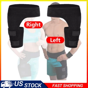 Compression Strap Hip Brace Sciatica Groin Pain Relief Thigh Support Wrap Unisex - Picture 1 of 18