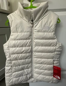 The North Face Women's Down Vest Size Medium Vintage White 550-Fill - Picture 1 of 6