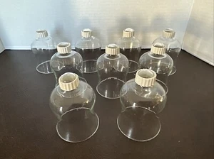 1 New Vtg Small Clear Glass Delicate Pegged Votive Candle Holder Tulip 3" Tall - Picture 1 of 5