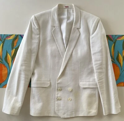 Hugo Boss Red Label Akba White Pique Slim Fit Blazer Jacket Size 38R - Image 1 of 4