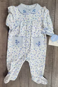 Baby Girl Clothes New Vintage Carter's 3 Month Pretty Blue Footed Outfit - Picture 1 of 3