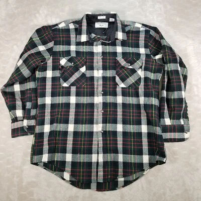 VTG NORTHWEST TERRITORY Men's Plaid Tartan Acrylic Button Shirt Sz XLT FLAWS - Image 1 of 4