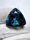 Natural London Blue Topaz Crystal Quartz Cabochon Faceted Gemstone 8.1 grams