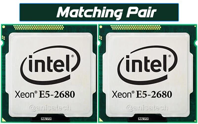 MATCHING-PAIR INTEL XEON E5-2680 CPU PROCESSOR 8-CORE 2.70GHZ SR0KH FCLGA2011 - Image 1 of 3
